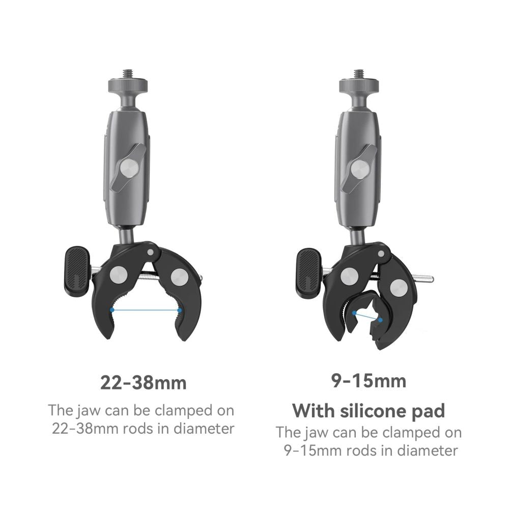 Telesin Crab Claw Clamp Handlebar Mount, aluminium