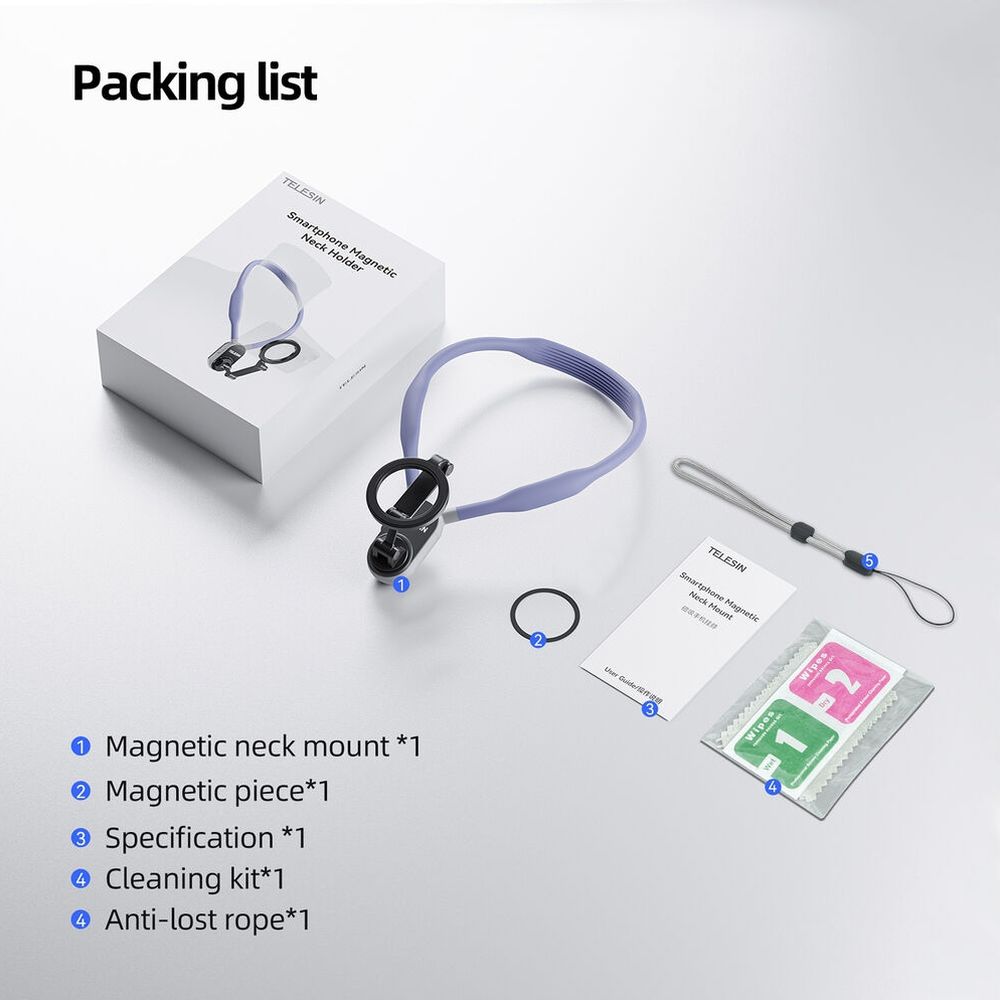 Telesin Neck Mount magnetic with MagSafe for smartphone, blue