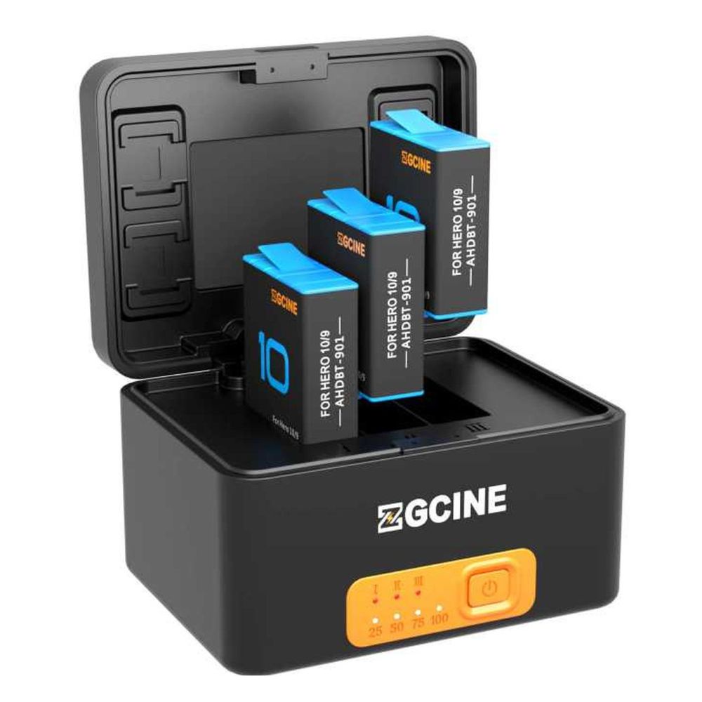 ZGCINE GoPro Battery Charging Case + 3x 901 Battery