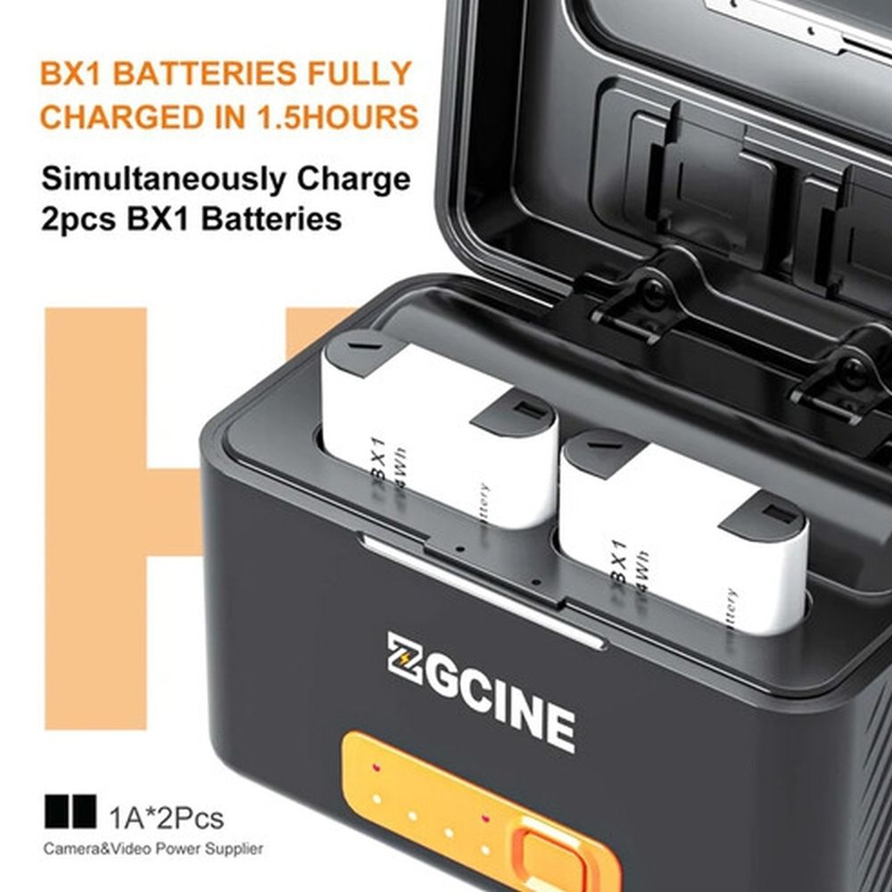 ZGCINE Sony BX1 Akku-Ladeetui + 2x BX1 Akku