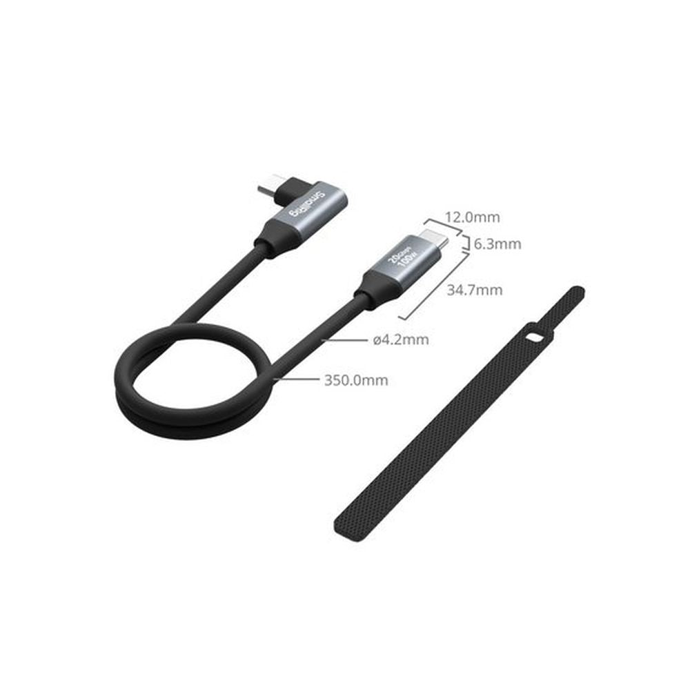 SmallRig 4790 USB-C (gerade) auf USB-C (abgewinkelt) Datenkabel (35cm / 13.8in)