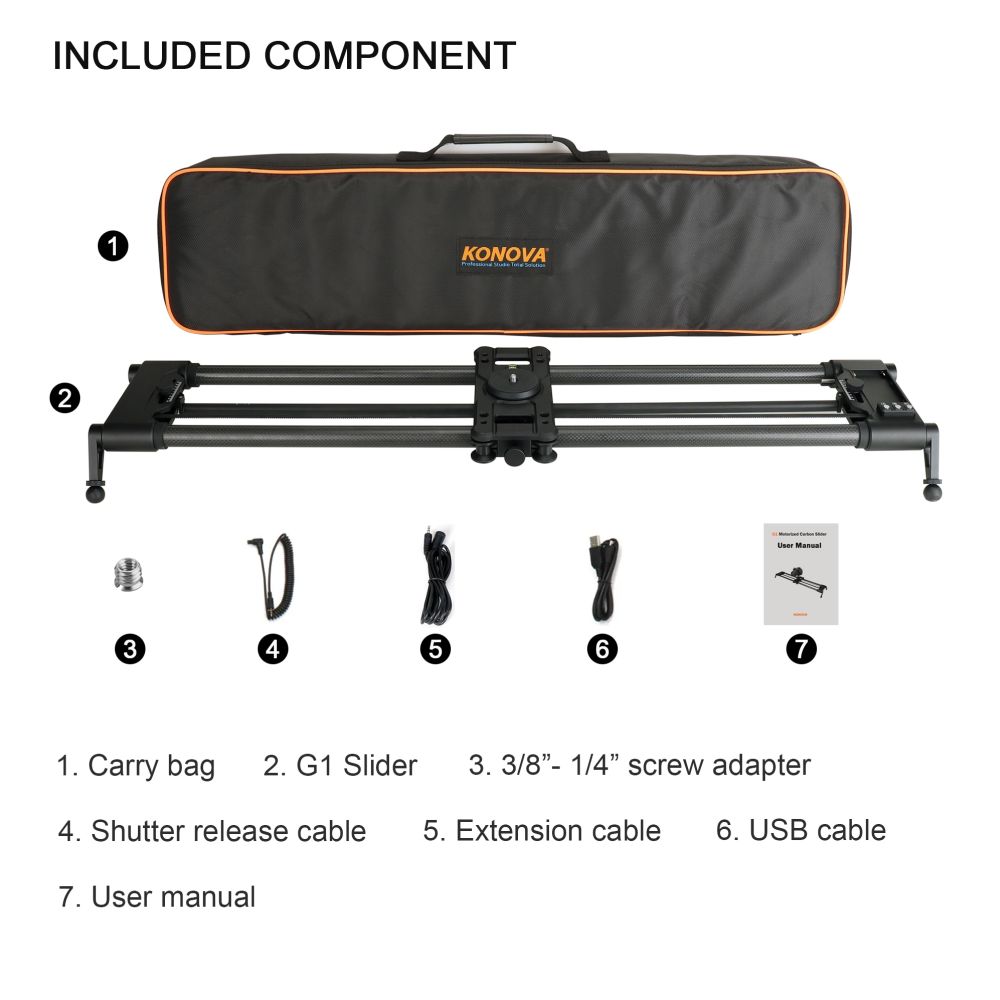 Konova G1 100cm Motorised Carbon Slider