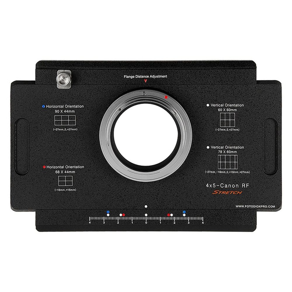 Fotodiox Pro Lens Mount adapter for Canon RF to 4x5 View Camera with Graflok back