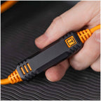 Tether Tools TetherPro Optima 10G USB-C, 15' (4.6m), straight to right black