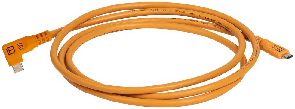Tether Tools TetherPro Optima 10G USB-C, 6' (1.8m), straight to right orange