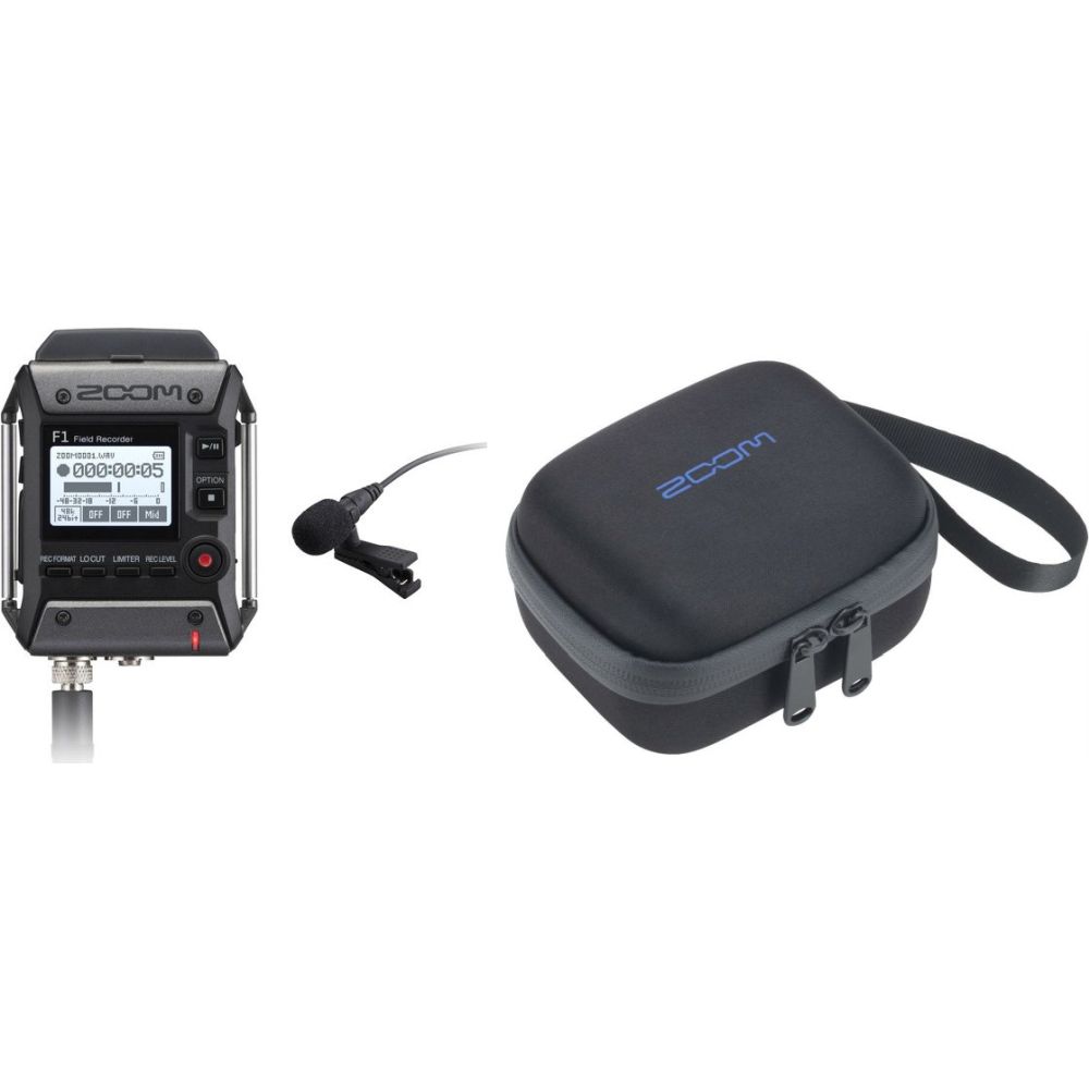Zoom F1-LP Field Rekorder mit Lavalier-Mikrofon + Tragetasche