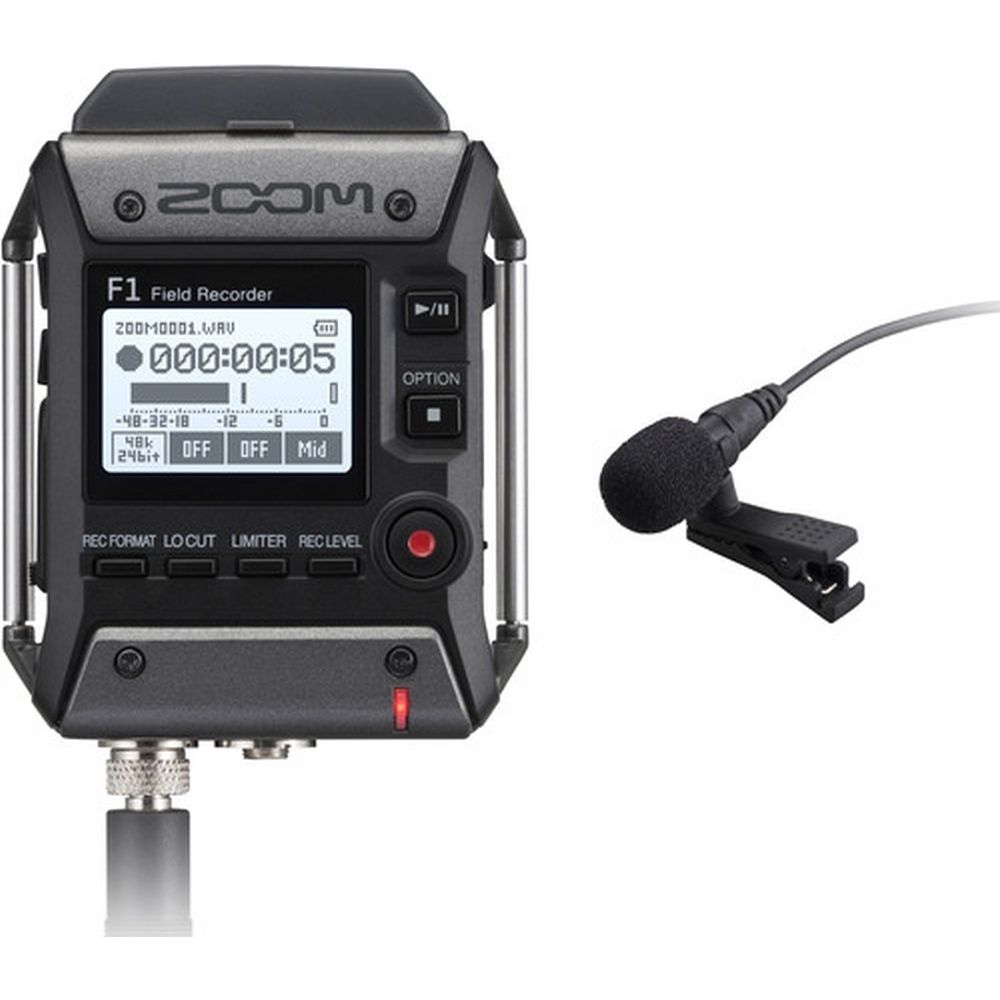 Zoom F1-LP Field Rekorder mit Lavalier-Mikrofon + Tragetasche