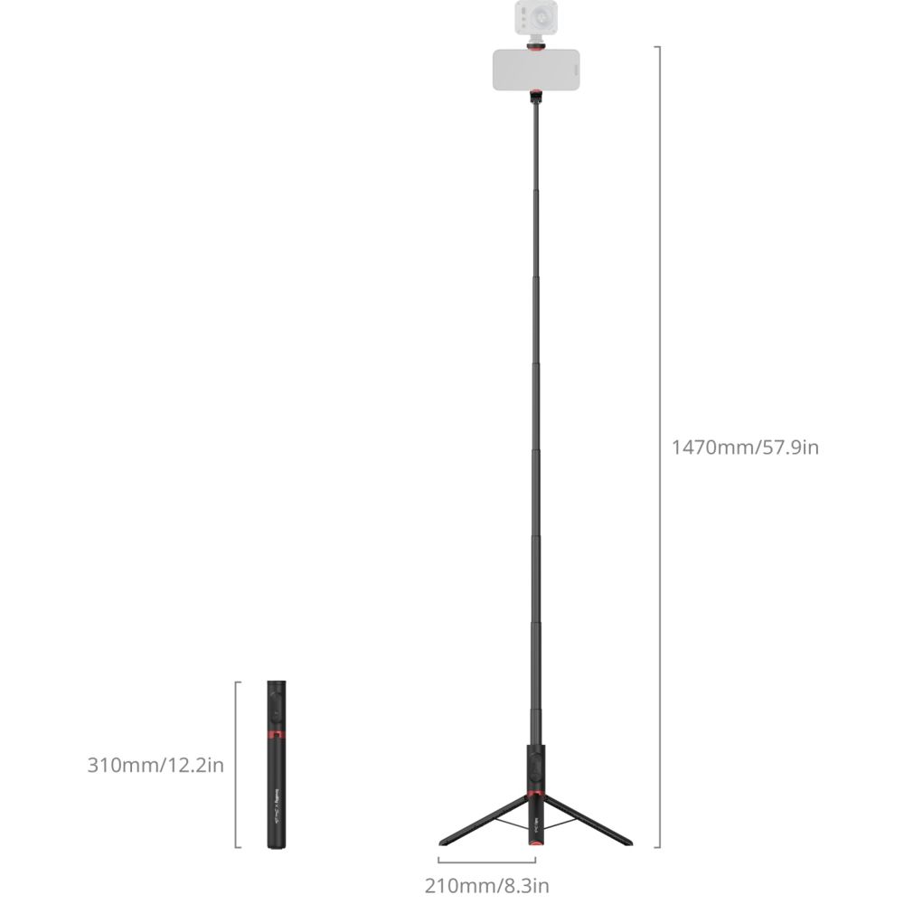 SmallRig 5292 x Drex Lee Boom Selfie-Stick ST30 Lite, schwarz
