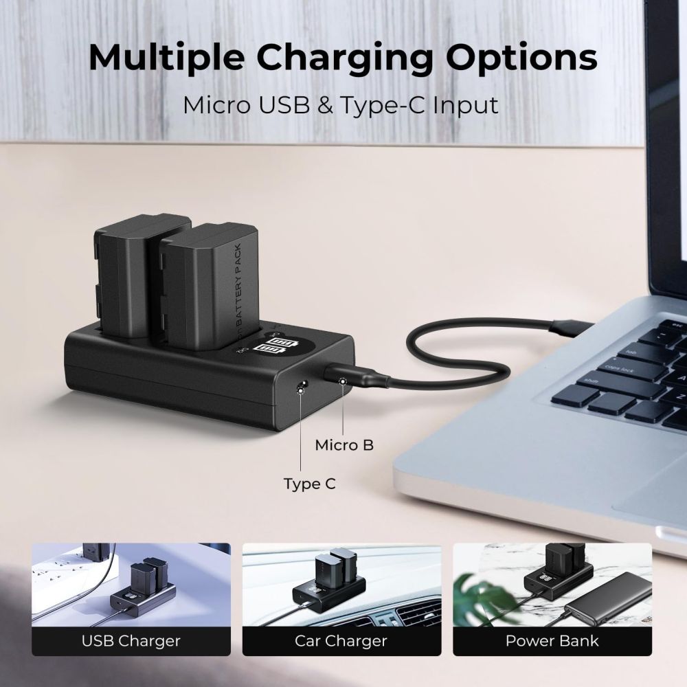 K&F Concept NP-W235 Duales Batterieladegerät USB-C mit Display