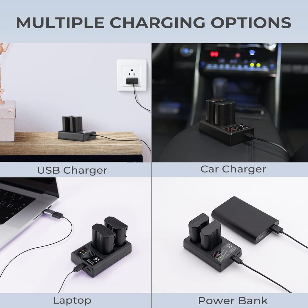 K&F Concept EN-EL15 Duales Batterieladegerät USB-C