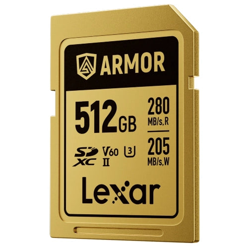 Lexar Professional Gold Armor SD Card UHS-II V60 R280/W210 MB/s IP68 – 512GB