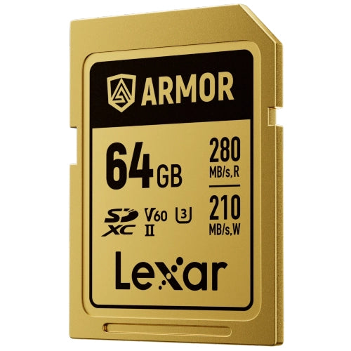 Lexar Professional Gold Armor SD Card UHS-II V60 R280/W210 MB/s IP68 – 64GB