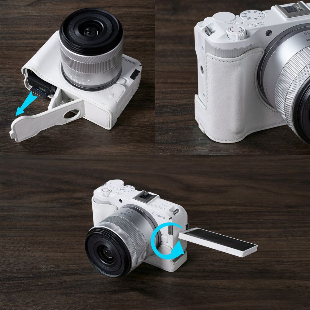 SmallRig 5431 Halb-Ledertasche für Canon EOS R50 V (Weiß)