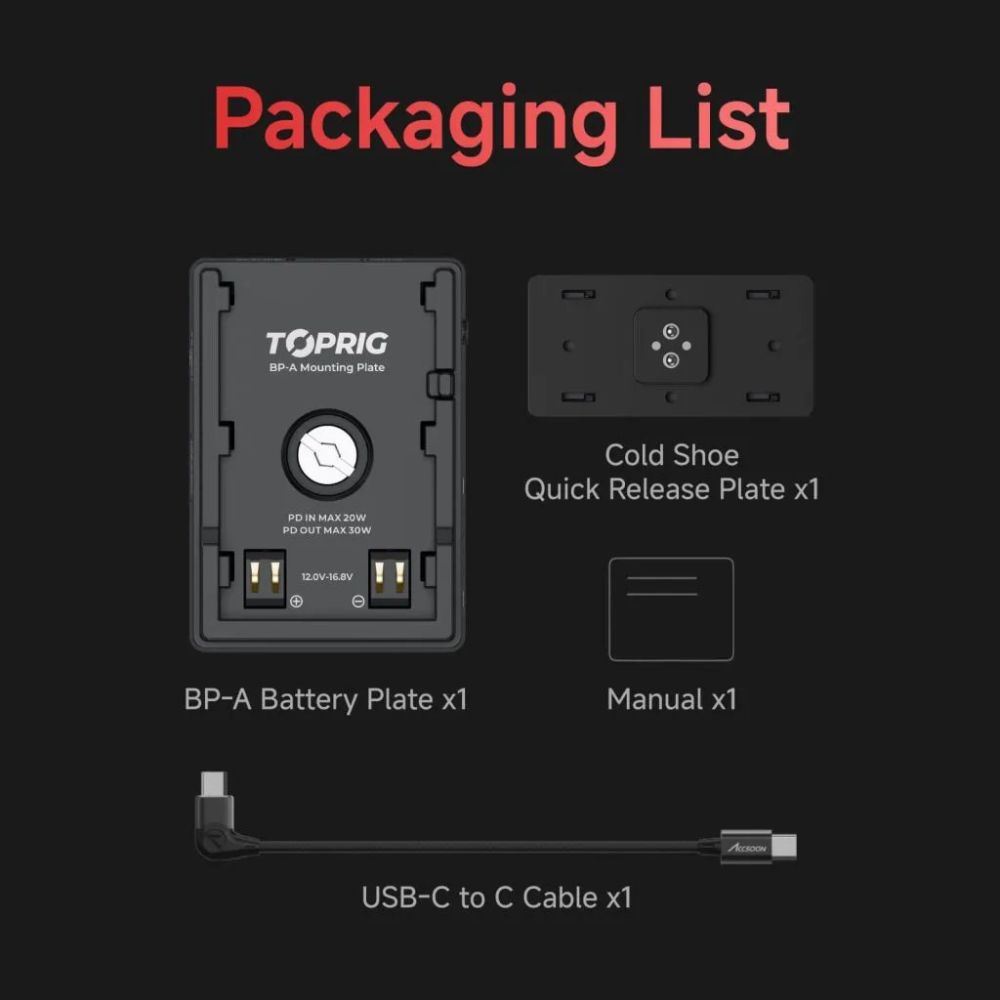 Accsoon TopRig BP-A Battery Plate
