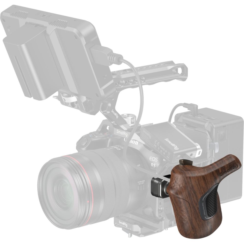SmallRig 5161 "ImageGrip" Serie Holzgriff mit NATO-Klemme (linke Seite)
