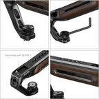 SmallRig 5252 Oberer Holzhandgriff mit 1/4"-20 und ARRI 3/8"-16 Feststellschraube