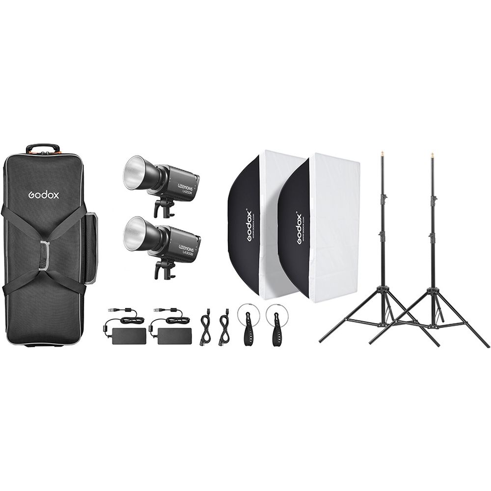 Godox Litemons LA300Bi Bi-colour LED Video Light 2 Light Kit (black)