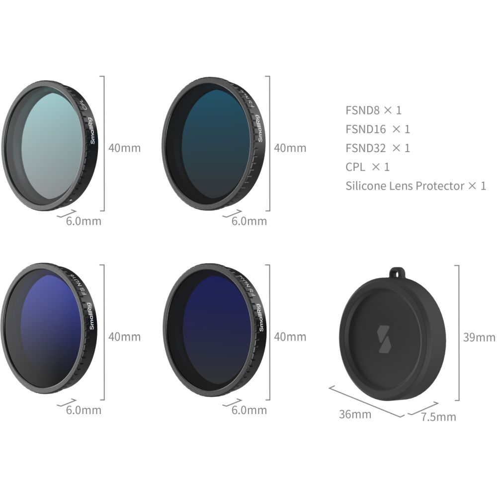 SmallRig 5411 ND-Filter-Kit für DJI Osmo Action 5 Pro / 4