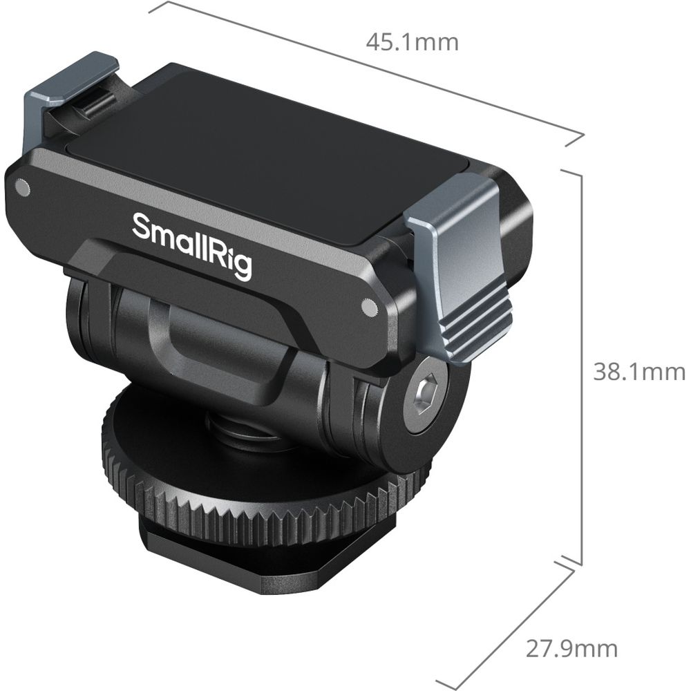 SmallRig 5436 Schnellspanner-Unterstützung für DJI Osmo Action 5 Pro / 4 / 3 mit Cold Shoe Adapter