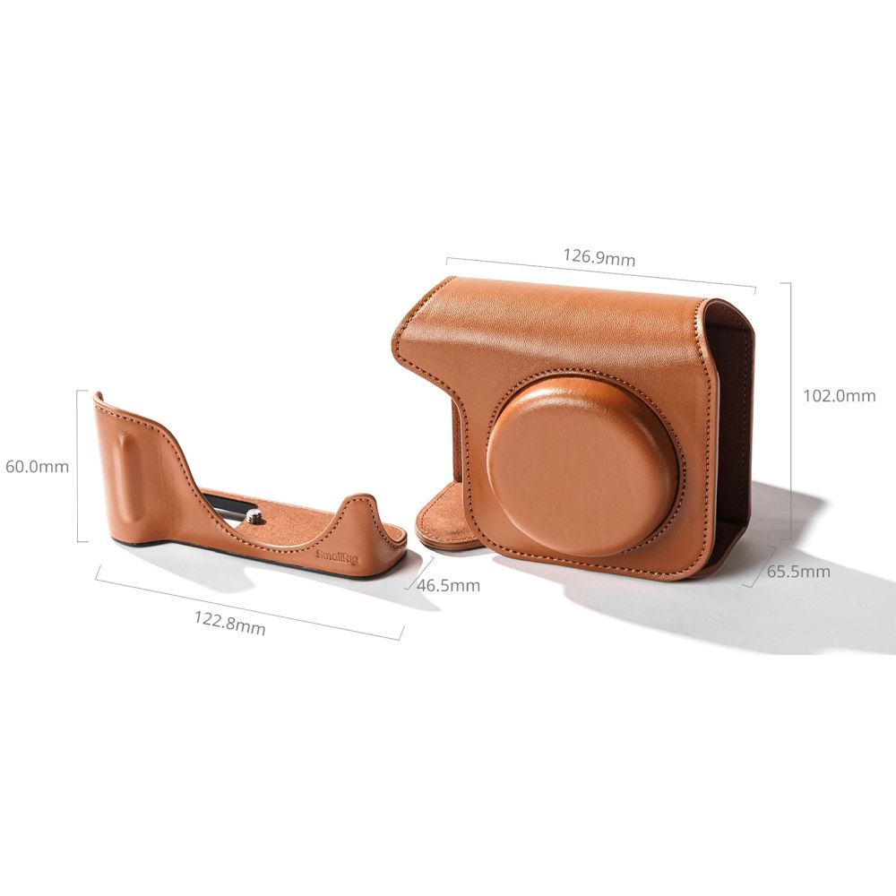 SmallRig 5385 Ledertaschen-Set für Canon PowerShot V1, braun