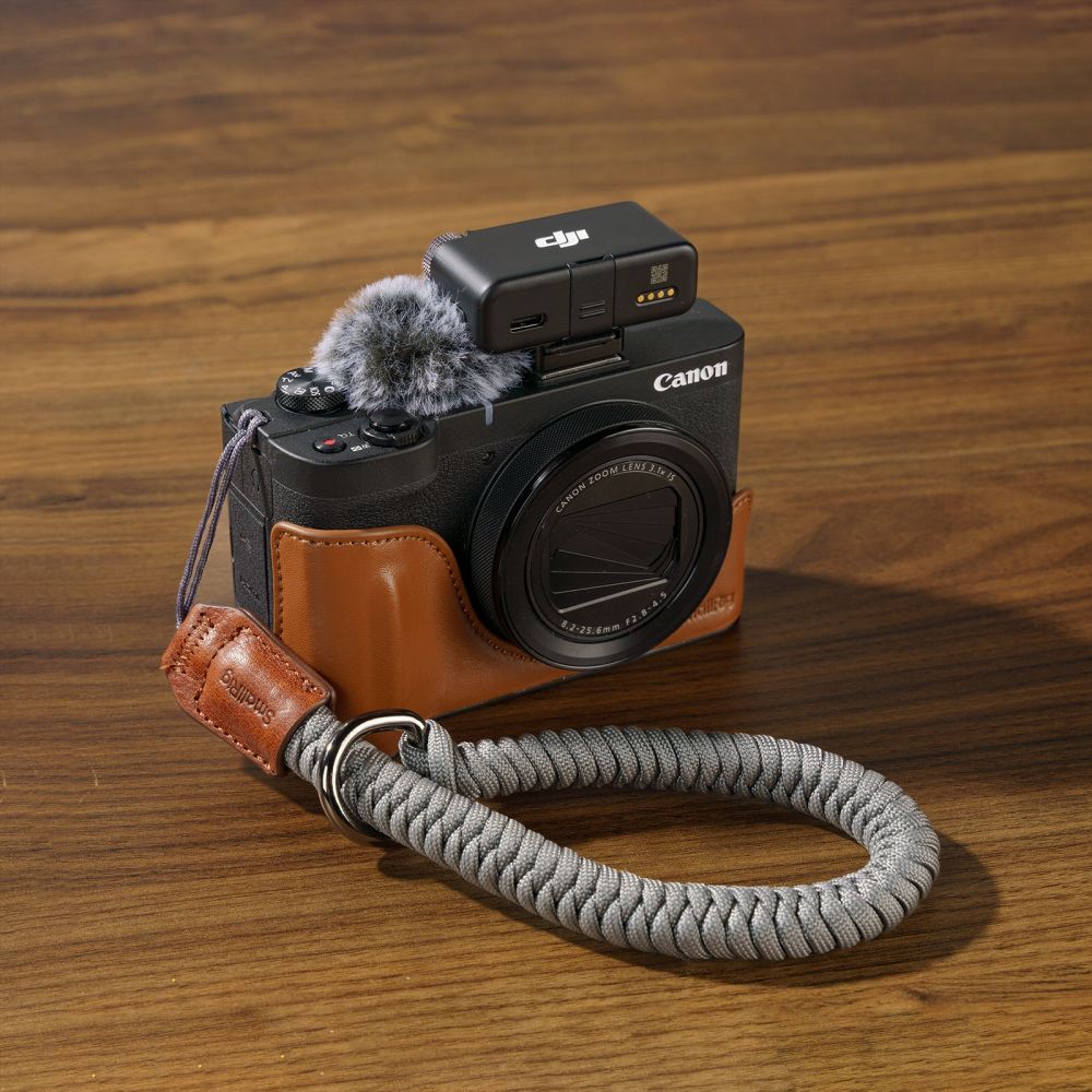 SmallRig 5385 Ledertaschen-Set für Canon PowerShot V1, braun
