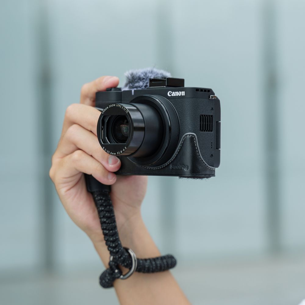 SmallRig 5386 Ledertaschen-Set für Canon PowerShot V1, schwarz