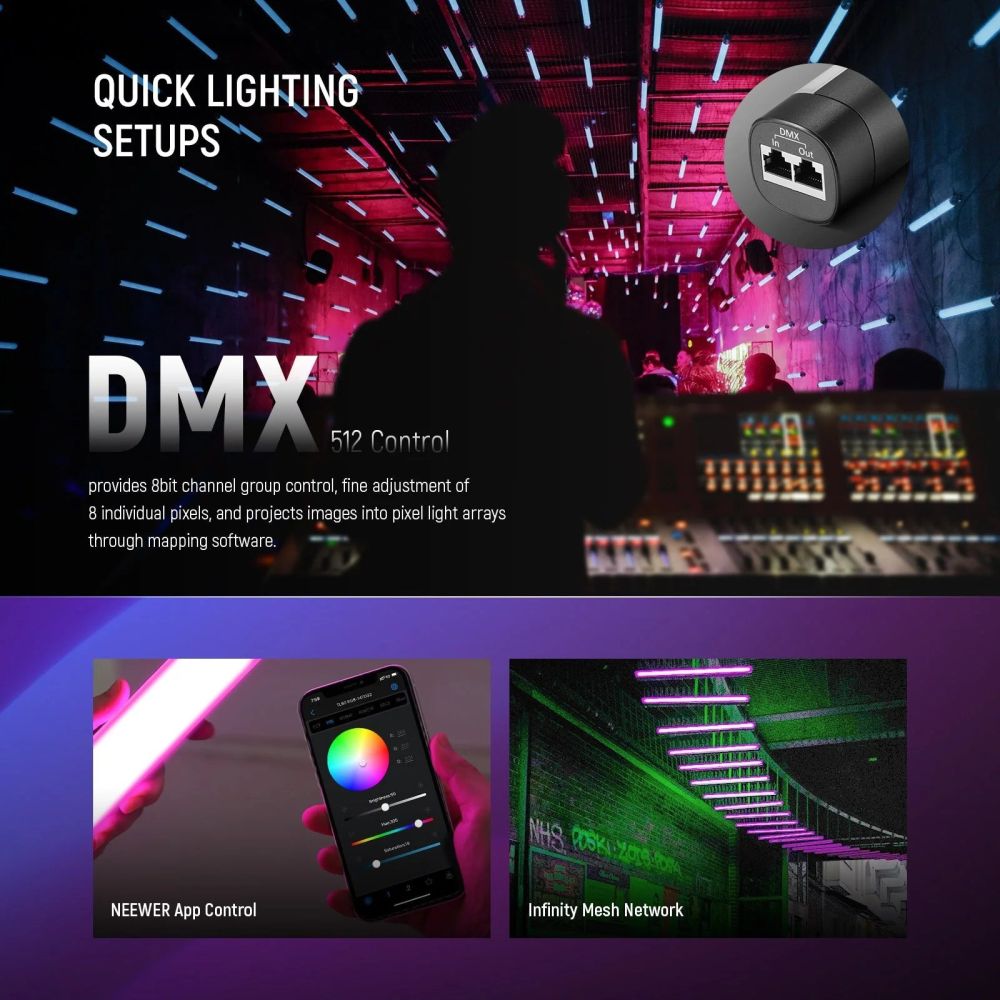 Neewer TL60C 20W RGB LED light stick
