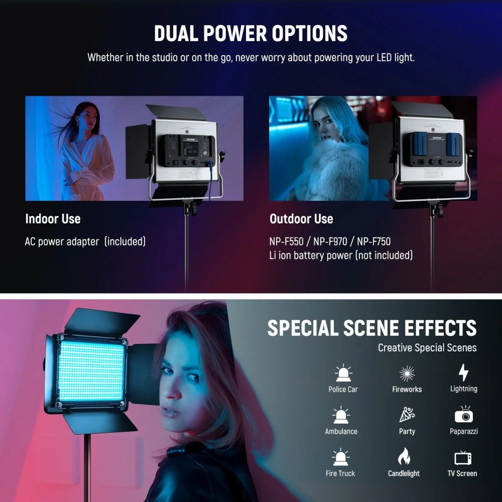 Neewer 660 PRO II 2x 50W RGB LED Lichtset inkl. Ständer und Tragetasche