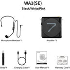7Ryms Präsentationslautsprecher mit kabelgebundenem Headset - Schwarz