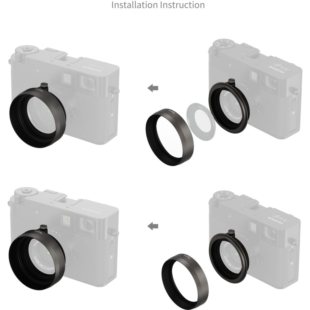 SmallRig 5709 Gegenlichtblende für Fujifilm X halb, Anthrazitsilber
