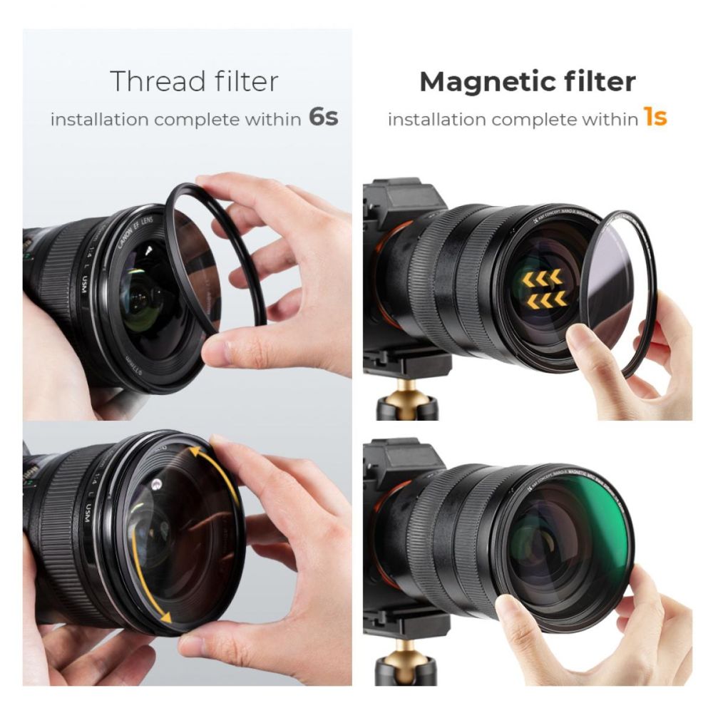 K&F Concept Magnetischer 1/8 Black Mist Filter Nano X - 72mm