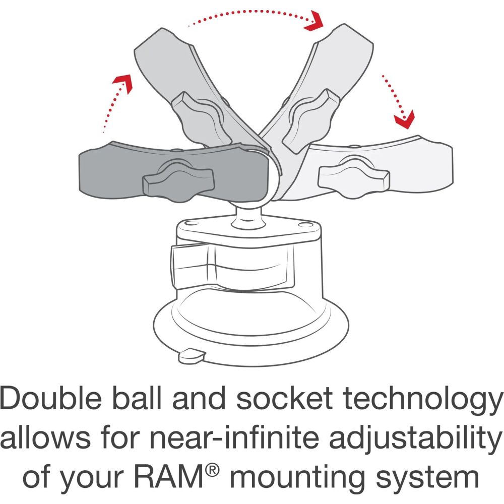Ram X-Grip Handyhalterung mit Drehverschluss-Saugnapffuß