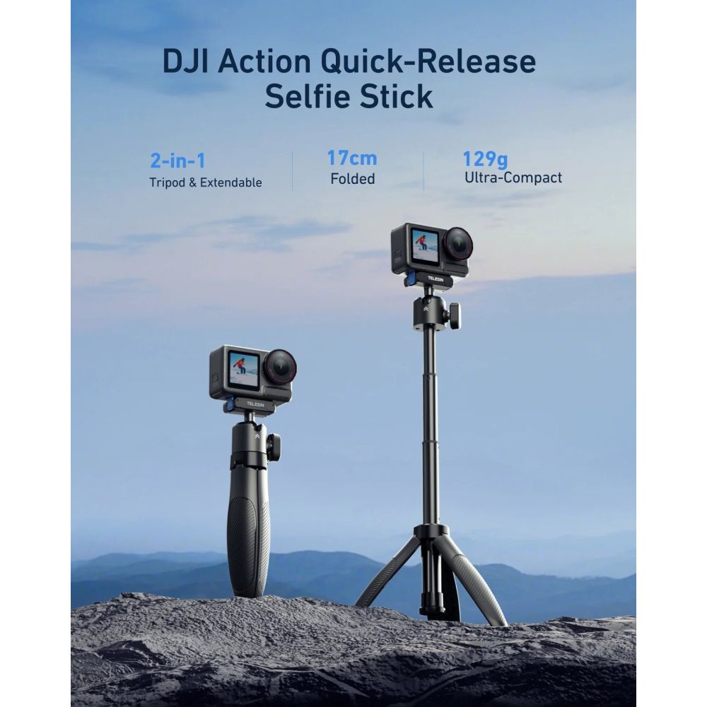 Telesin Selfie-Stick mit Schnellverschluss für DJI Osmo Action & 360