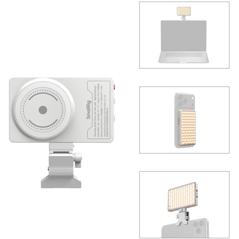 SmallRig 5640 M3 Attachable Mobile Phone LED Video Light, White