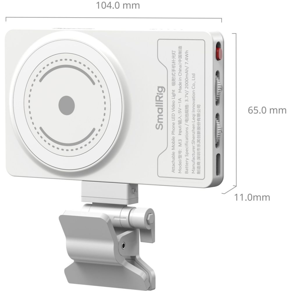 SmallRig 5640 M3 Attachable Mobile Phone LED Video Light, White