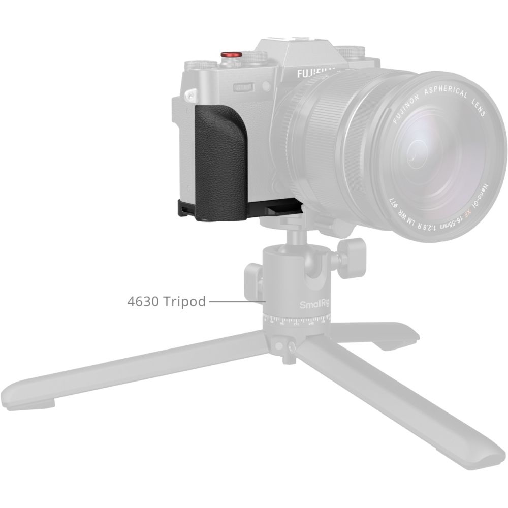 SmallRig 5663 L-förmige Montageplatte mit Silikongriff für FUJIFILM X-T30 / X-T30 II / X-T30 III, Schwarz