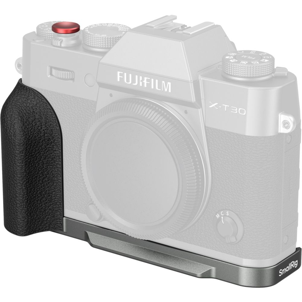 SmallRig 5665 L-förmige Montageplatte mit Silikongriff für FUJIFILM X-T30 / X-T30 II / X-T30 III, Anthrazit-Silber