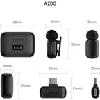 Ulanzi A200 Mini-Mikrofon, kabellos, USB-C – Schwarz/Weiß