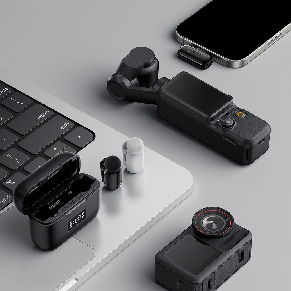 Ulanzi A200 Mini-Mikrofon, kabellos, USB-C – Schwarz/Weiß
