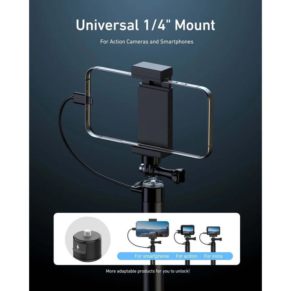 Telesin Power Selfie-Stick 2.0 – 102 cm, 18 W, 5000 mAh