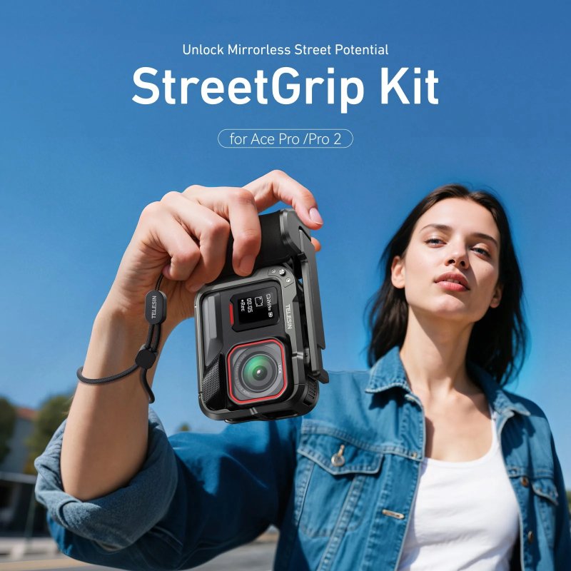 Telesin StreetGrip Kit für Insta360 Ace Pro / Pro 2 mit Cage