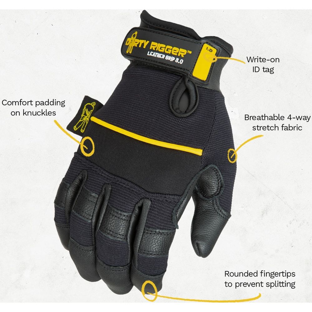 Dirty Rigger Leather Griff 3.0 Handschuh, Vollfingerhandschuh L