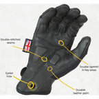 Dirty Rigger Leather Griff 3.0 Handschuh, Vollfingerhandschuh L