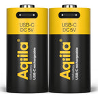 Aqiila CR123A USB-C Wiederaufladbarer Akku 3V 750mAh Li-Ion (2x)
