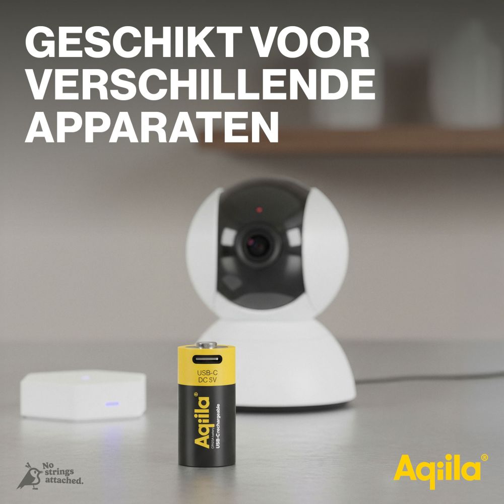 Aqiila CR123A USB-C Wiederaufladbarer Akku 3V 750mAh Li-Ion (2x)
