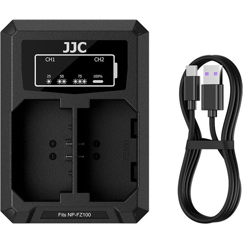 JJC Sony DCH-FZ100TC USB-C Doppel-Akkuladegerät (für Sony NP-FZ100)