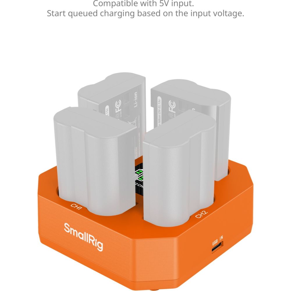 SmallRig 5747 Four-Channel Camera Battery Charger for EN-EL15c