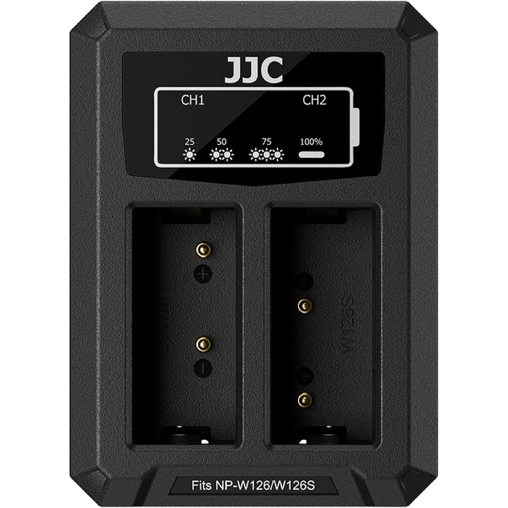 JJC Fuji DCH-W126TC USB-C Doppel-Akkuladegerät (für Fuji NP-W126 Akku)