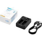 JJC Fuji DCH-W126TC USB-C Doppel-Akkuladegerät (für Fuji NP-W126 Akku)