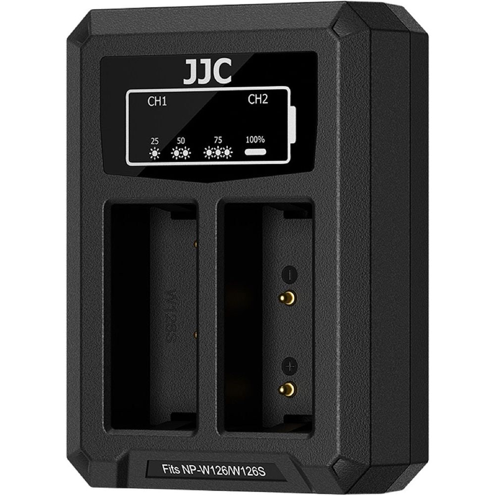 JJC Fuji DCH-W126TC USB-C Doppel-Akkuladegerät (für Fuji NP-W126 Akku)
